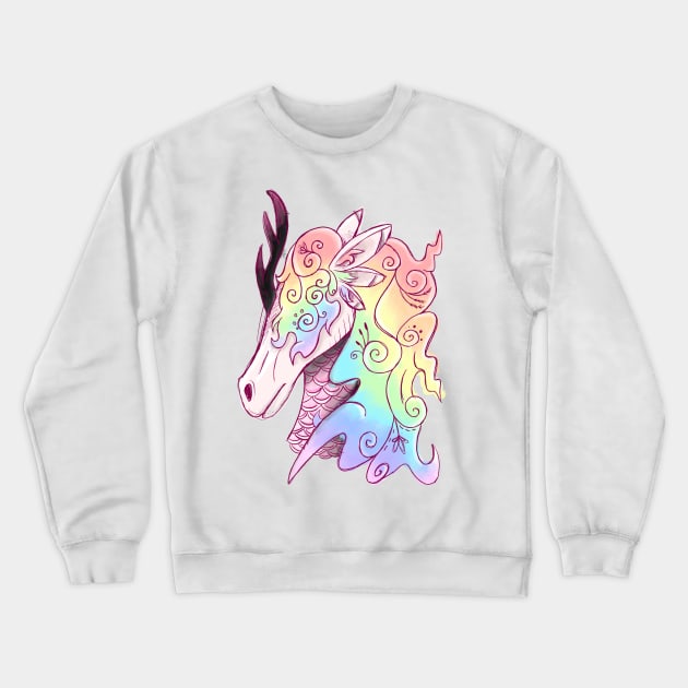 Edgy Rainbow Unicorn Kirin Cryptid Crewneck Sweatshirt by narwhalwall